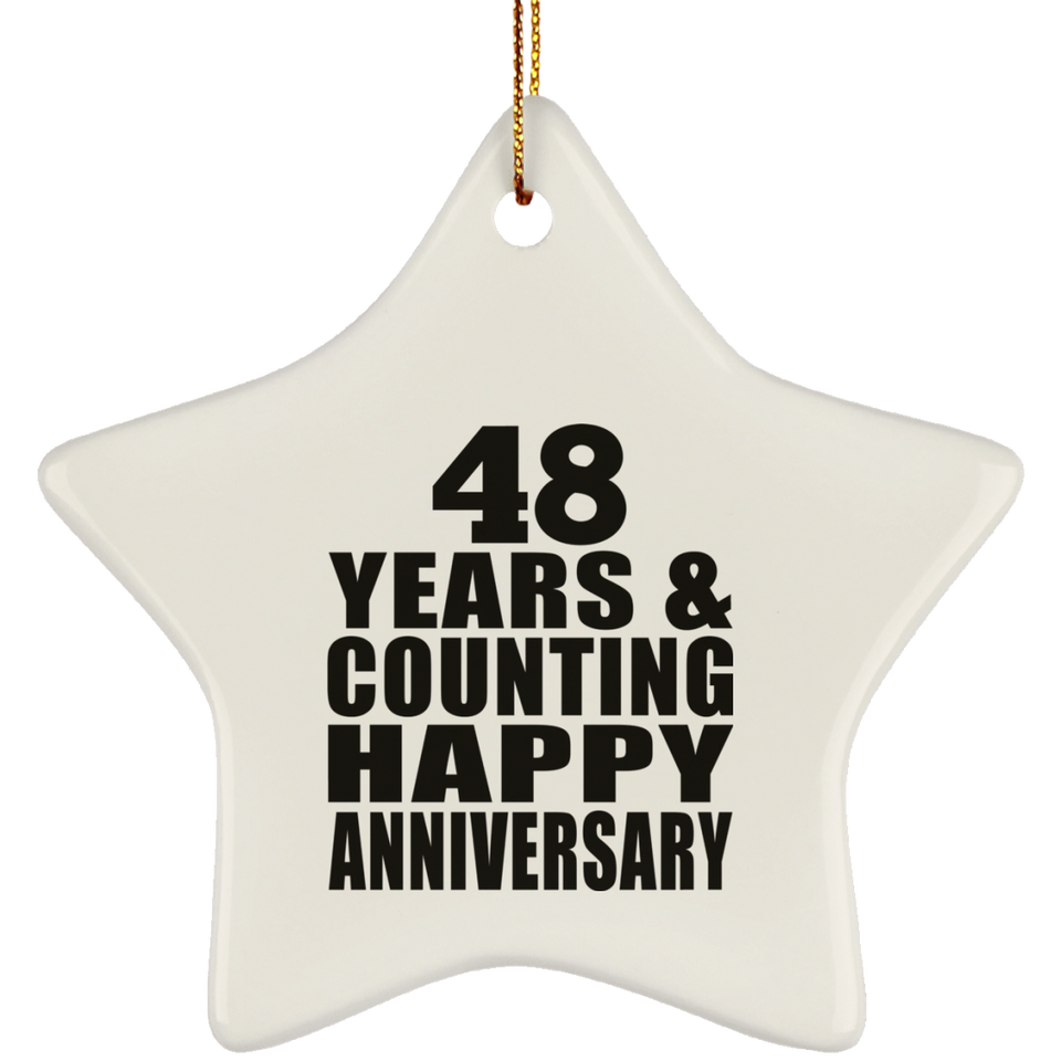 Happy 48th Anniversary 48 Years & Counting - Star Ornament