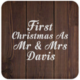 First Christmas As Mr & Mrs Davis - Drink Coaster D