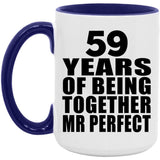 59th Anniversary 59 Years Of Being Mr Perfect - 15oz Accent Mug Purple