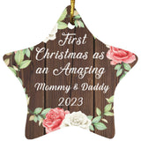 First Christmas As an Amazing Mommy & Daddy 2023 - Star Ornament A