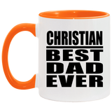 Christian Best Dad Ever - 11oz Accent Mug Orange