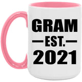 Gram Established EST. 2021 - 15oz Accent Mug Pink