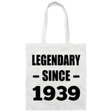 85th Birthday Legendary Since 1939 - Tote Bag White