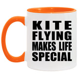Kite Flying Makes Life Special - 11oz Accent Mug Orange