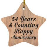 54th Anniversary 54 Years & Counting Happy Anniversary - Star Ornament C