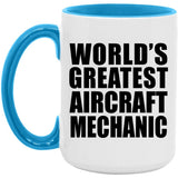World's Greatest Aircraft Mechanic - 15oz Accent Mug Blue