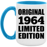 60th Birthday Original 1964 Limited Edition - 15oz Accent Mug Blue