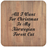 All I Want For Christmas Is My Norwegian Forest Cat - Drink Coaster C
