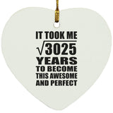 55th Birthday Took Square Root of 3025 Years To Awesome - Heart Ornament