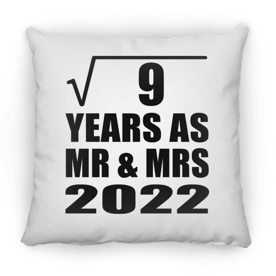 3rd Anniversary Square Root of 9 Years As Mr & Mrs 2022 - Throw Pillow