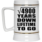 70th Anniversary Square Root of 4900 Years Lifetime To Go - Beer Stein