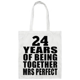24th Anniversary 24 Years Of Being Mrs Perfect - Tote Bag White