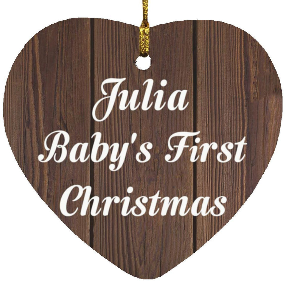Julia Baby's First Christmas - Heart Ornament D
