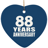 88th Anniversary 88 Years - Heart Ornament
