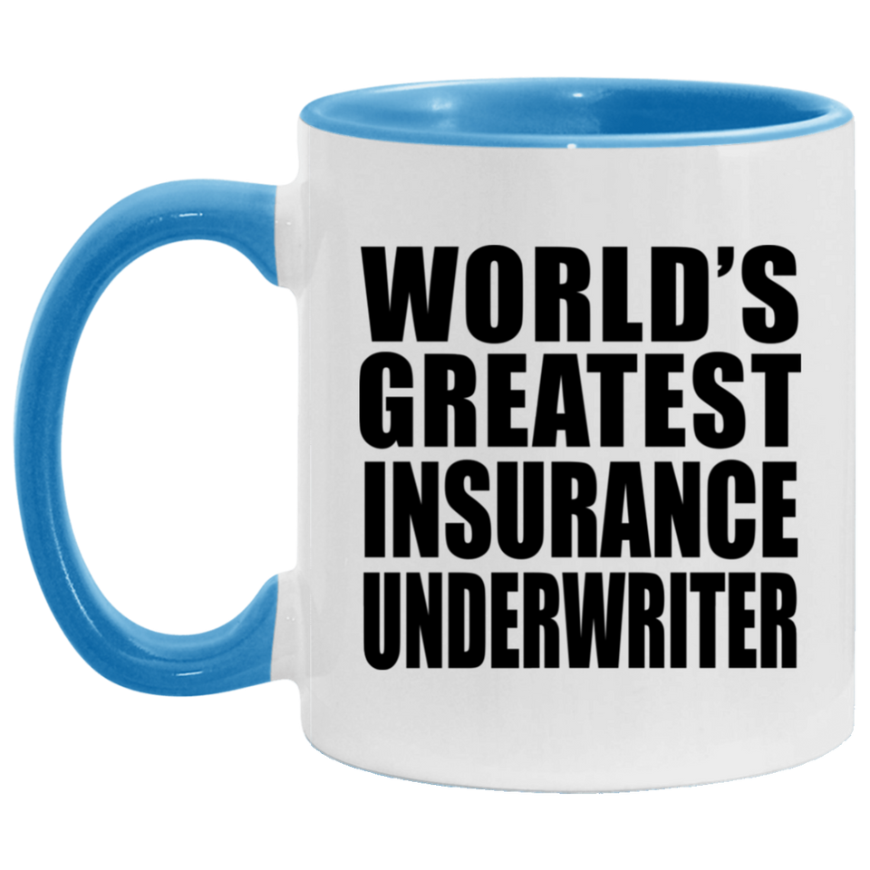 World's Greatest Insurance Underwriter - 11oz Accent Mug Blue