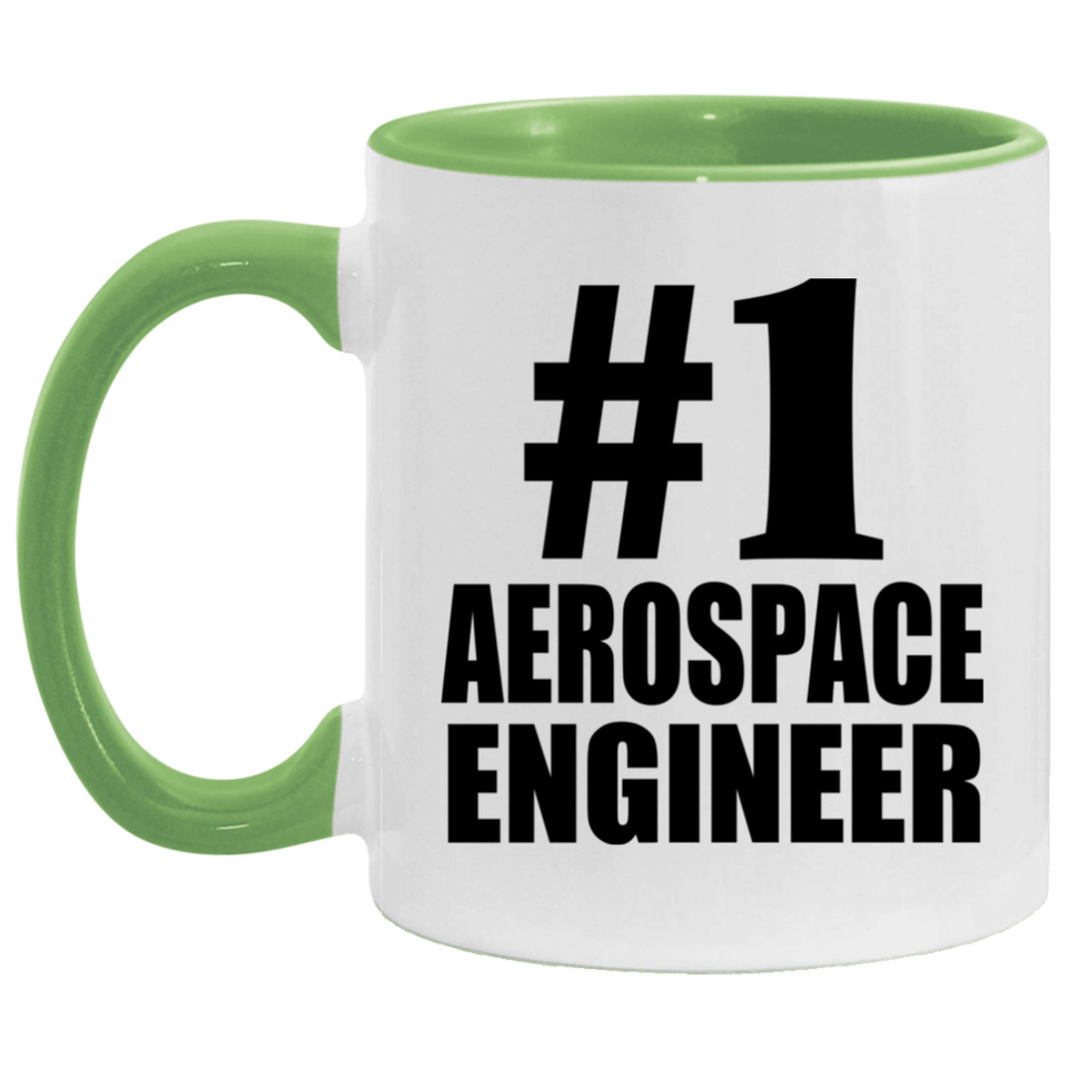 Number One #1 Aerospace Engineer - 11oz Accent Mug Green