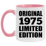 49th Birthday Original 1975 Limited Edition - 11oz Accent Mug Pink