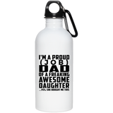 [CC] Personalized Gift, Proud [Job] Dad Of Awesome Daughter - Water Bottle
