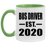 Bus Driver Established EST. 2020 - 11oz Accent Mug Green