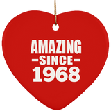 56th Birthday Amazing Since 1968 - Heart Ornament