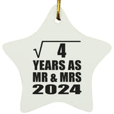 2nd Anniversary Square Root of 4 Years As Mr & Mrs 2024 - Star Ornament