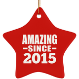 9th Birthday Amazing Since 2015 - Star Ornament