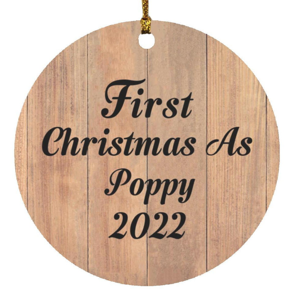 First Christmas As Poppy 2022 - Circle Ornament C
