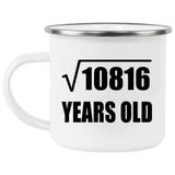104th Birthday Square Root of 10816 Years Old - 12oz Camping Mug