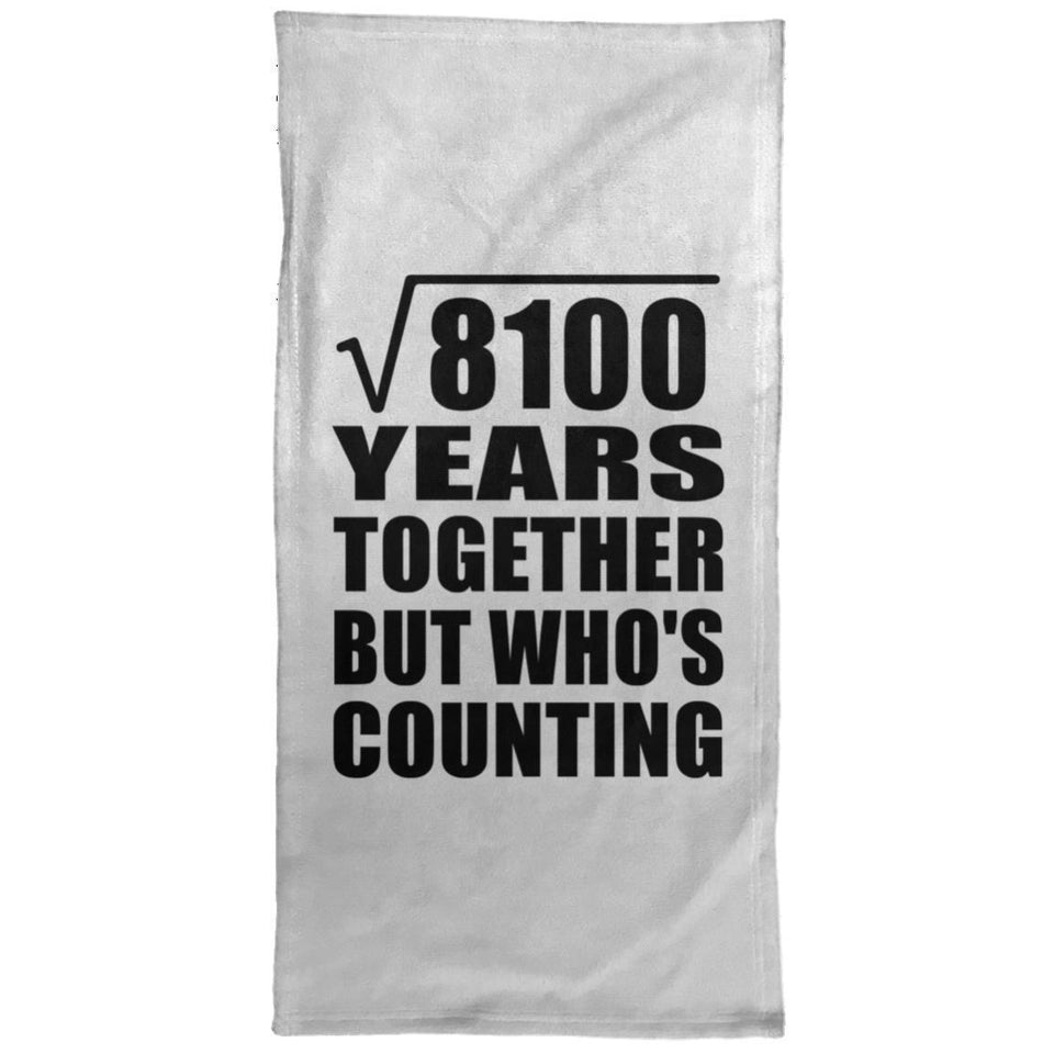 90th Anniversary Square Root of 8100 Years Who's Counting - Hand Towel