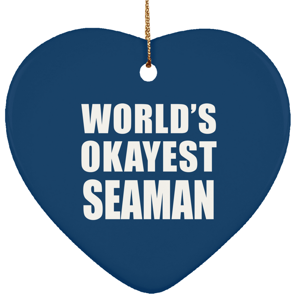 World's Okayest Seaman - Heart Ornament