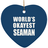 World's Okayest Seaman - Heart Ornament