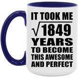 43rd Birthday Took Square Root of 1849 Years To Awesome - 15oz Accent Mug Purple