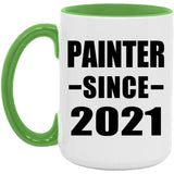 Painter Since 2021 - 15oz Accent Mug Green