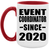 Event Coordinator Since 2020 - 15oz Accent Mug Red