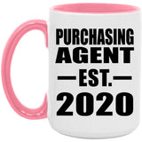 Purchasing Agent Established EST. 2020 - 15oz Accent Mug Pink