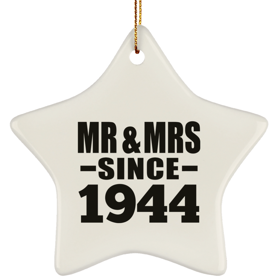 80th Anniversary Mr & Mrs Since 1944 - Star Ornament