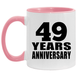 49th Anniversary 49 Years - 11oz Accent Mug Pink
