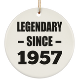 67th Birthday Legendary Since 1957 - Circle Ornament