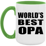 World's Best Opa - 15oz Accent Mug Green