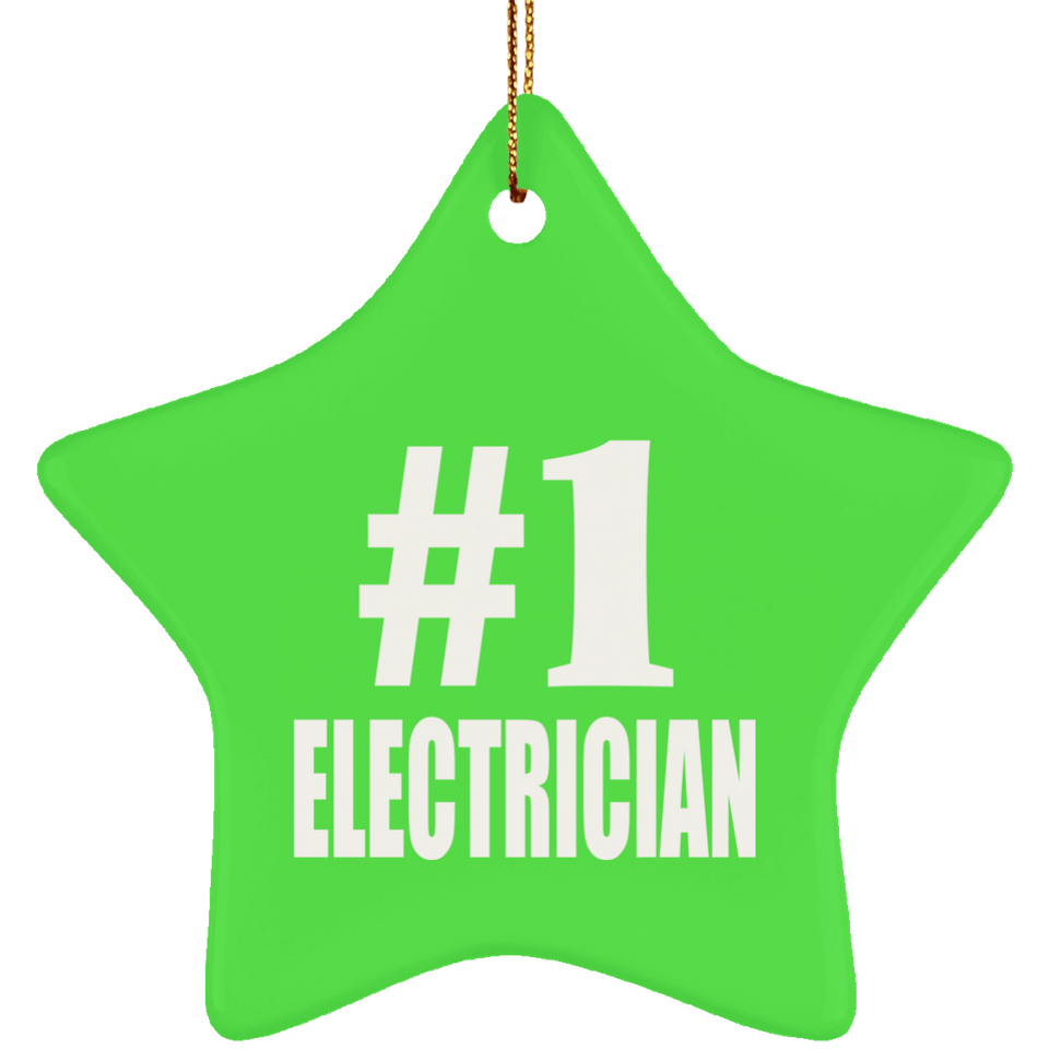 Number One #1 Electrician - Star Ornament