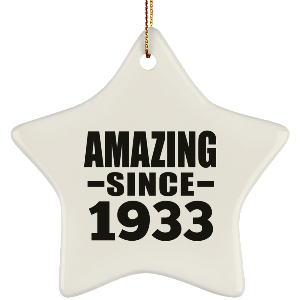91st Birthday Amazing Since 1933 - Star Ornament