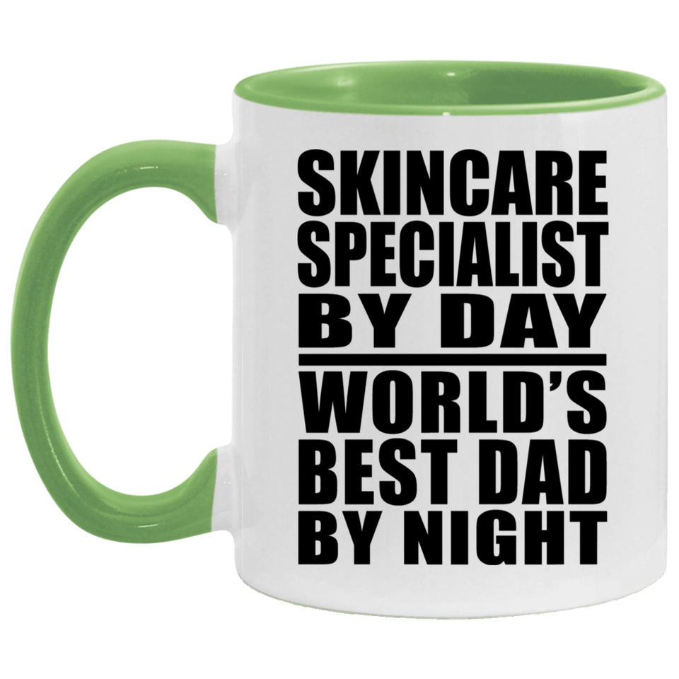 Skincare Specialist By Day World's Best Dad By Night - 11oz Accent Mug Green