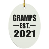 Gramps Established EST. 2021 - Oval Ornament