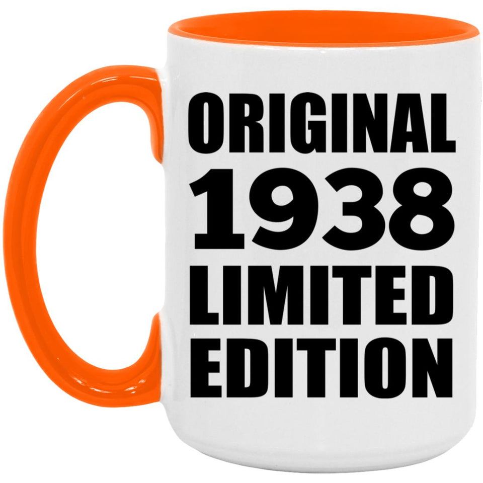 86th Birthday Original 1938 Limited Edition - 15oz Accent Mug Orange