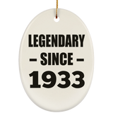 91st Birthday Legendary Since 1933 - Oval Ornament