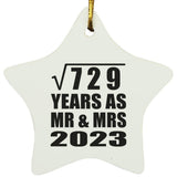 27th Anniversary Square Root of 729 Years As Mr & Mrs 2023 - Star Ornament
