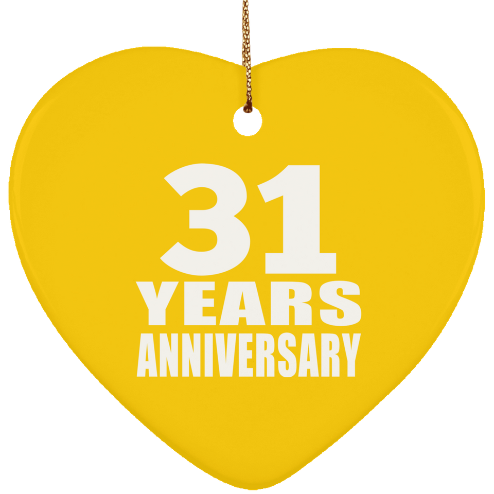 31st Anniversary 31 Years - Heart Ornament