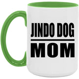 Jindo Dog Mom - 15oz Accent Mug Green