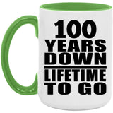 100th Anniversary 100 Years Down Lifetime To Go - 15oz Accent Mug Green