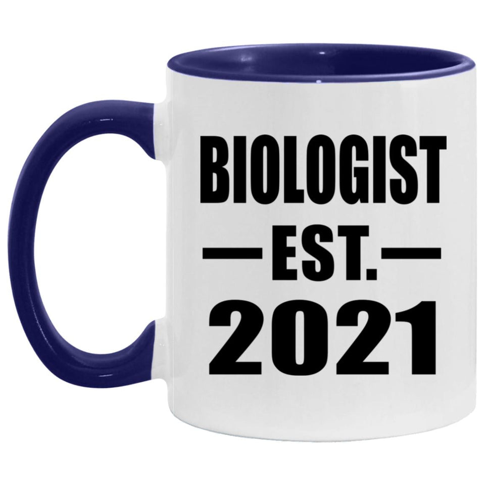 Biologist Established Est. 2021 - 11oz Accent Mug Purple